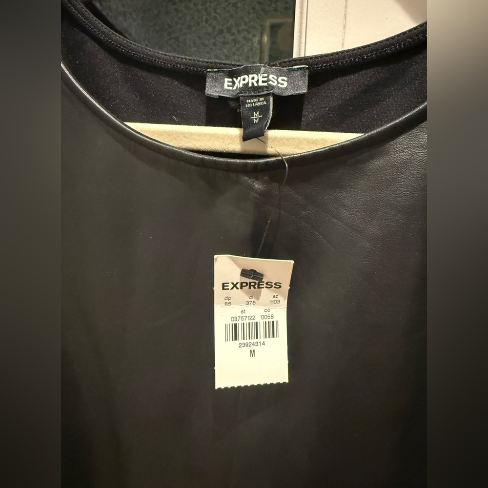 Express Black Faux Leather Tank Top- nwt size medium - Picture 3 of 4